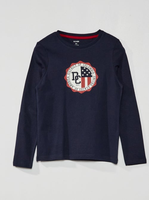 T-shirt em jersey de manga comprida - Kiabi