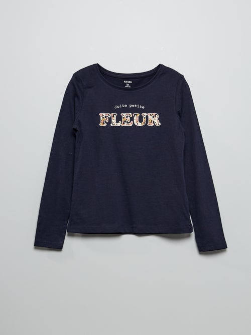 T-shirt em jersey de manga comprida - Kiabi