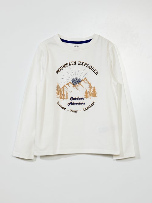 T-shirt em jersey de manga comprida - Kiabi
