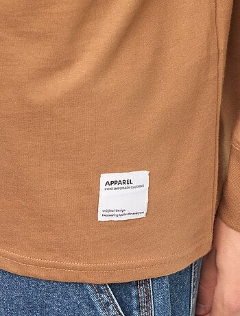 T-shirt em jersey de manga comprida