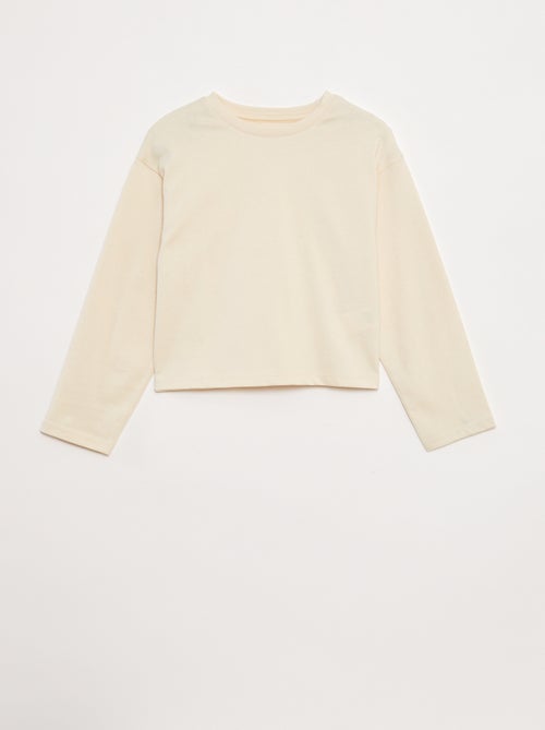 T-shirt em jersey de manga comprida - Kiabi