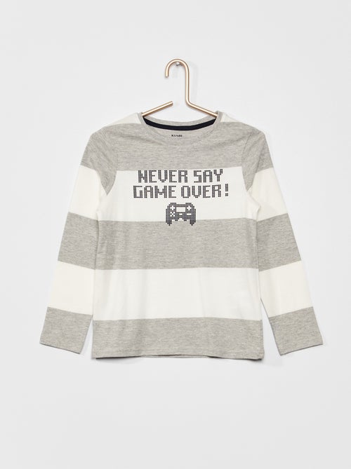 T-shirt em jersey de manga comprida - Kiabi