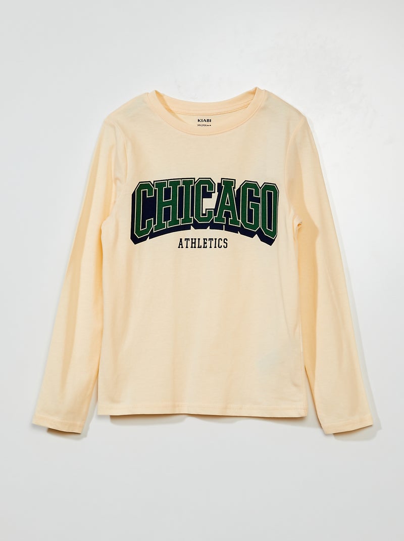 T-shirt em jersey de manga comprida BRANCO - Kiabi