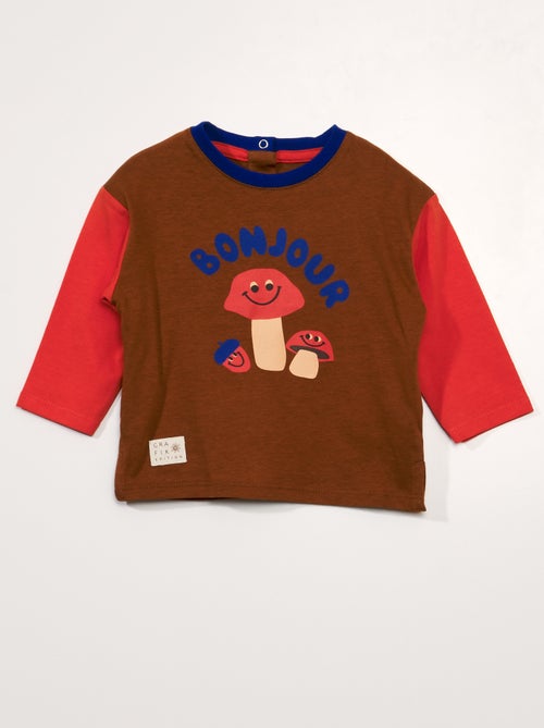 T-shirt em jersey de manga comprida - Kiabi