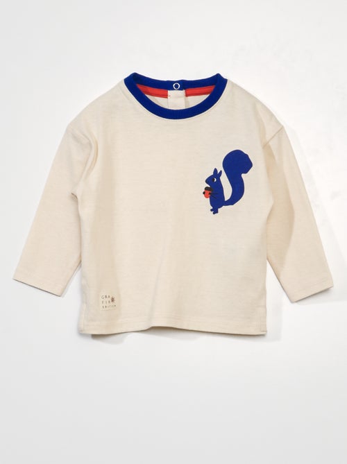 T-shirt em jersey de manga comprida - Kiabi