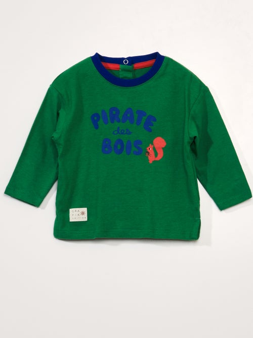 T-shirt em jersey de manga comprida - Kiabi