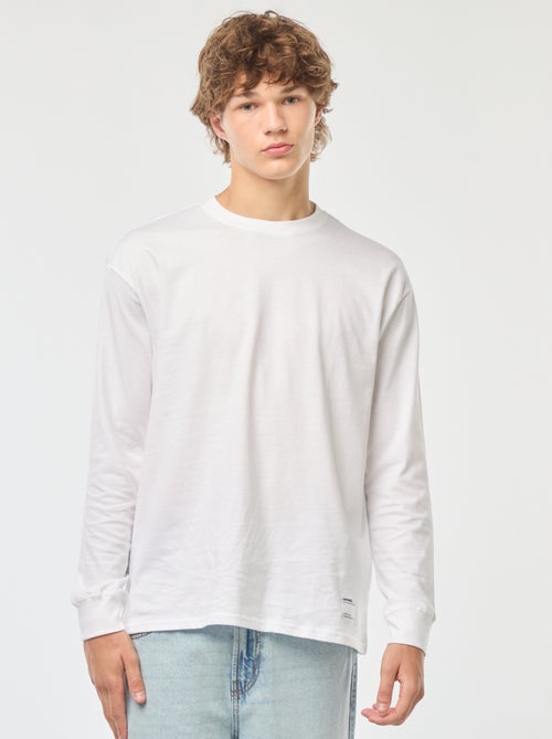 T-shirt em jersey de manga comprida - Kiabi
