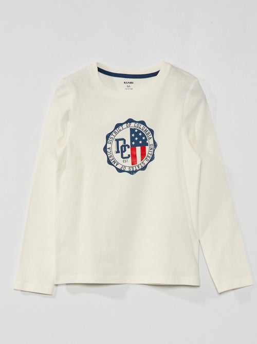T-shirt em jersey de manga comprida - Kiabi