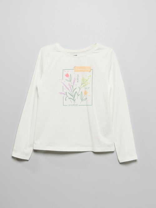 T-shirt em jersey de manga comprida - Kiabi