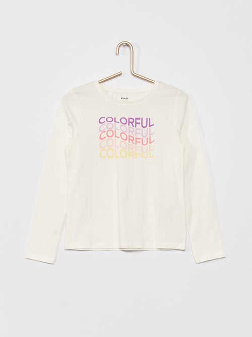 T-shirt em jersey de manga comprida - Kiabi