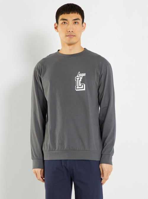 T-shirt em jersey de manga comprida - Kiabi