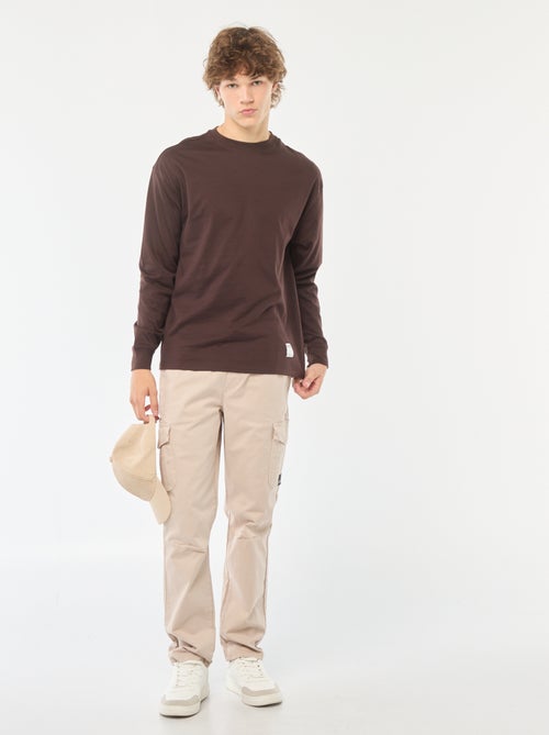 T-shirt em jersey de manga comprida - Kiabi