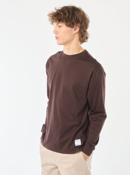 T-shirt em jersey de manga comprida - Kiabi