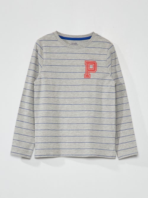 T-shirt em jersey de manga comprida - Kiabi