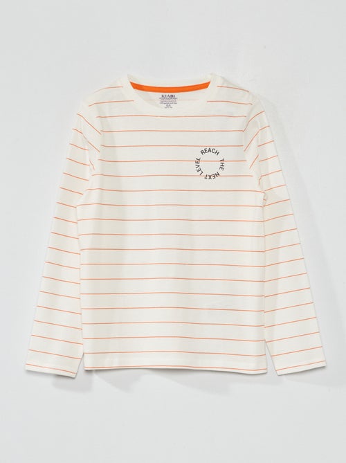 T-shirt em jersey de manga comprida - Kiabi
