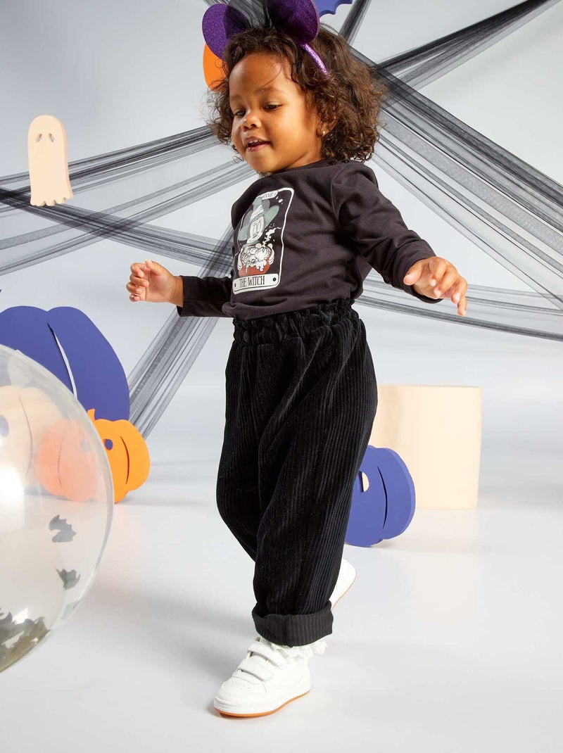 T-shirt em jersey de manga comprida 'Mickey' - Halloween CINZA - Kiabi
