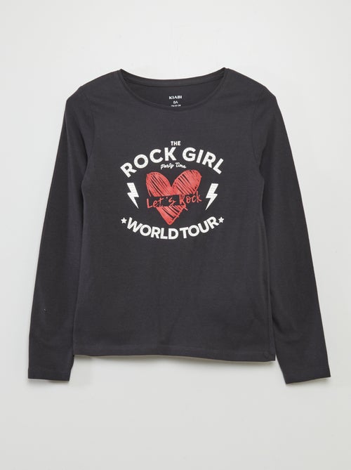 T-shirt em jersey de manga comprida - Kiabi