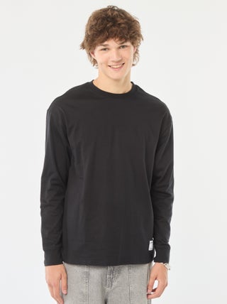 T-shirt em jersey de manga comprida