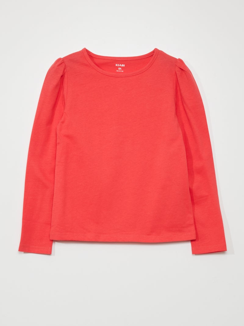 T-shirt em jersey de manga comprida ROSA - Kiabi