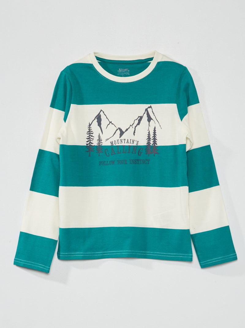 T-shirt em jersey de manga comprida VERDE - Kiabi
