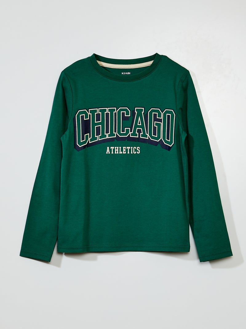T-shirt em jersey de manga comprida VERDE - Kiabi