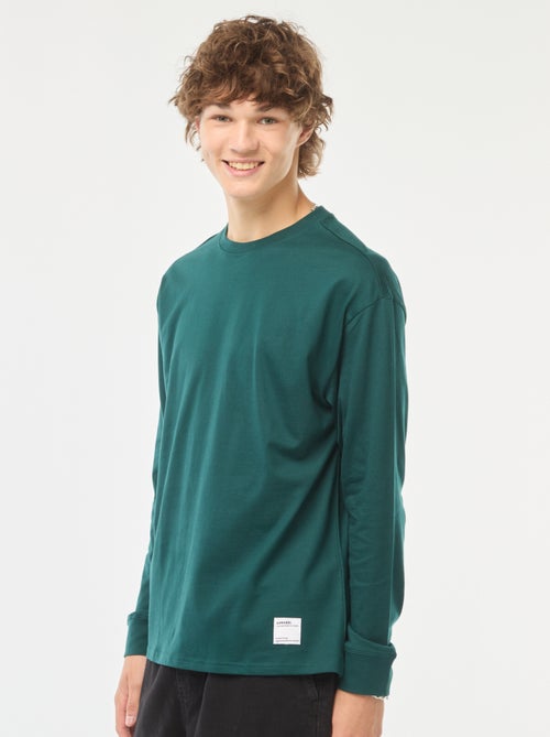 T-shirt em jersey de manga comprida - Kiabi