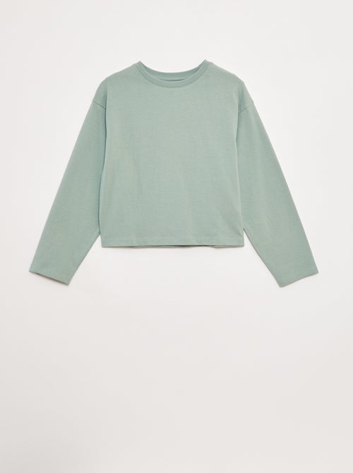 T-shirt em jersey de manga comprida - Kiabi