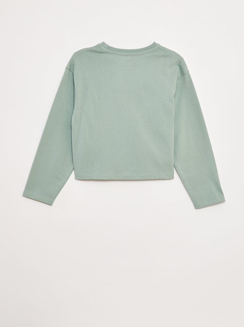 T-shirt em jersey de manga comprida - Kiabi