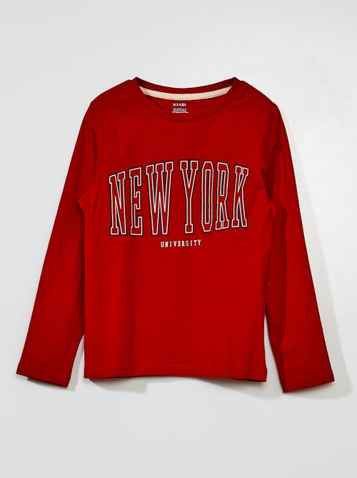 T-shirt em jersey de manga comprida - Kiabi