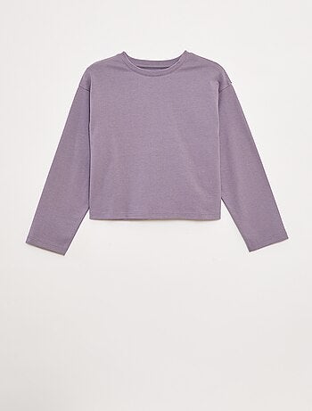 T-shirt em jersey de manga comprida