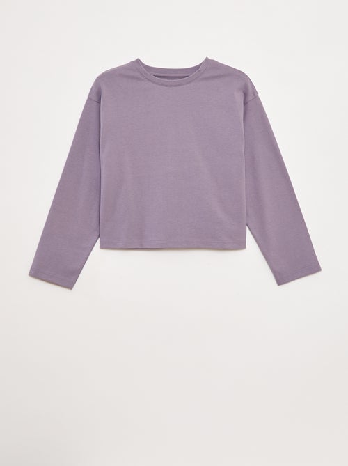 T-shirt em jersey de manga comprida - Kiabi