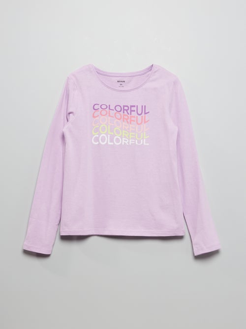 T-shirt em jersey de manga comprida - Kiabi