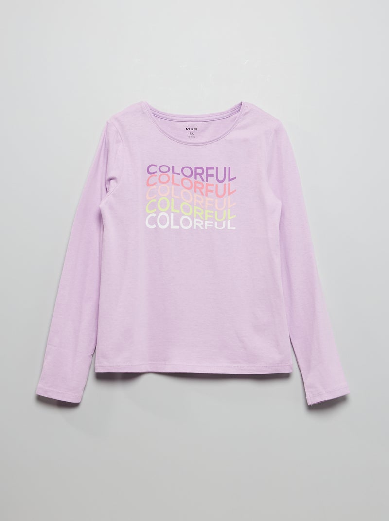 T-shirt em jersey de manga comprida VIOLETA - Kiabi