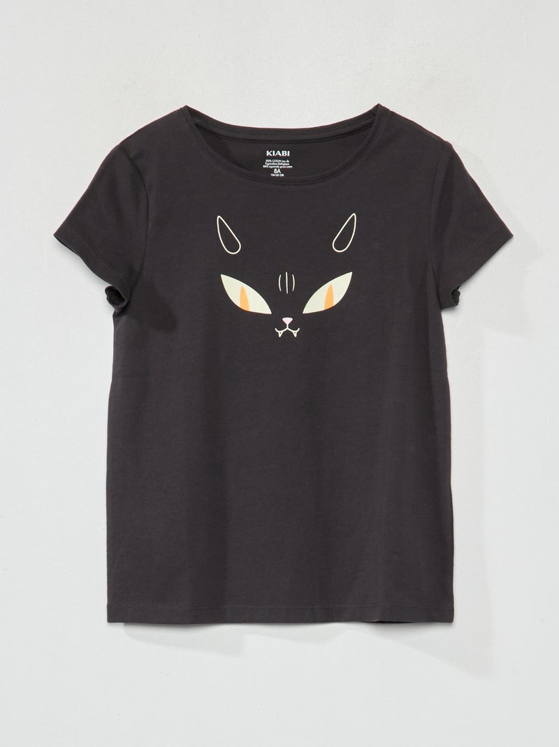 T-shirt em jersey de manga curta - Halloween CINZA - Kiabi