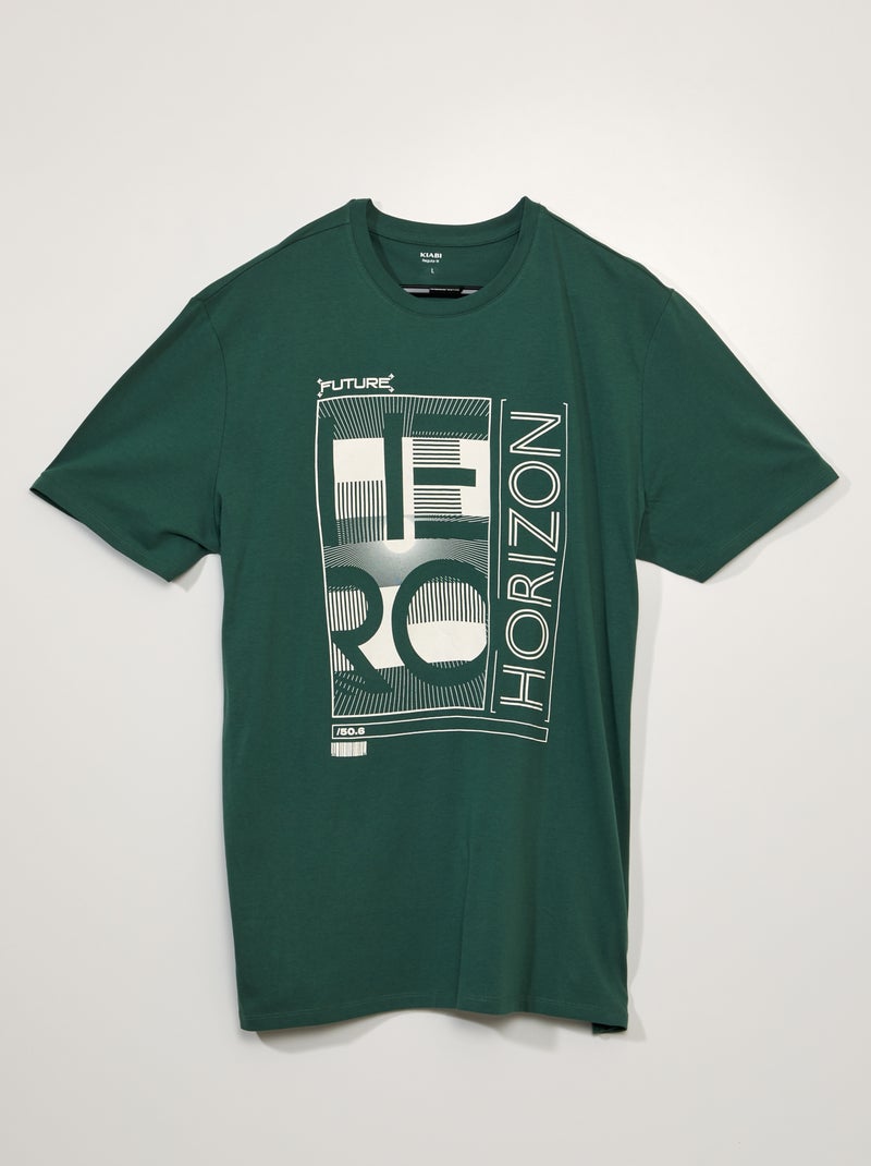 T-shirt em jersey de manga curta +1,90 m VERDE - Kiabi