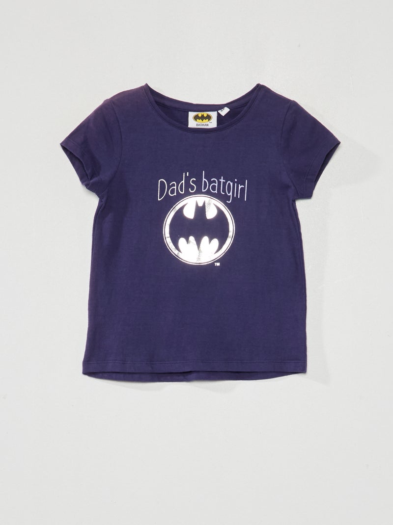 T-shirt em jersey de manga curta 'Batman' Azul Noite - Kiabi