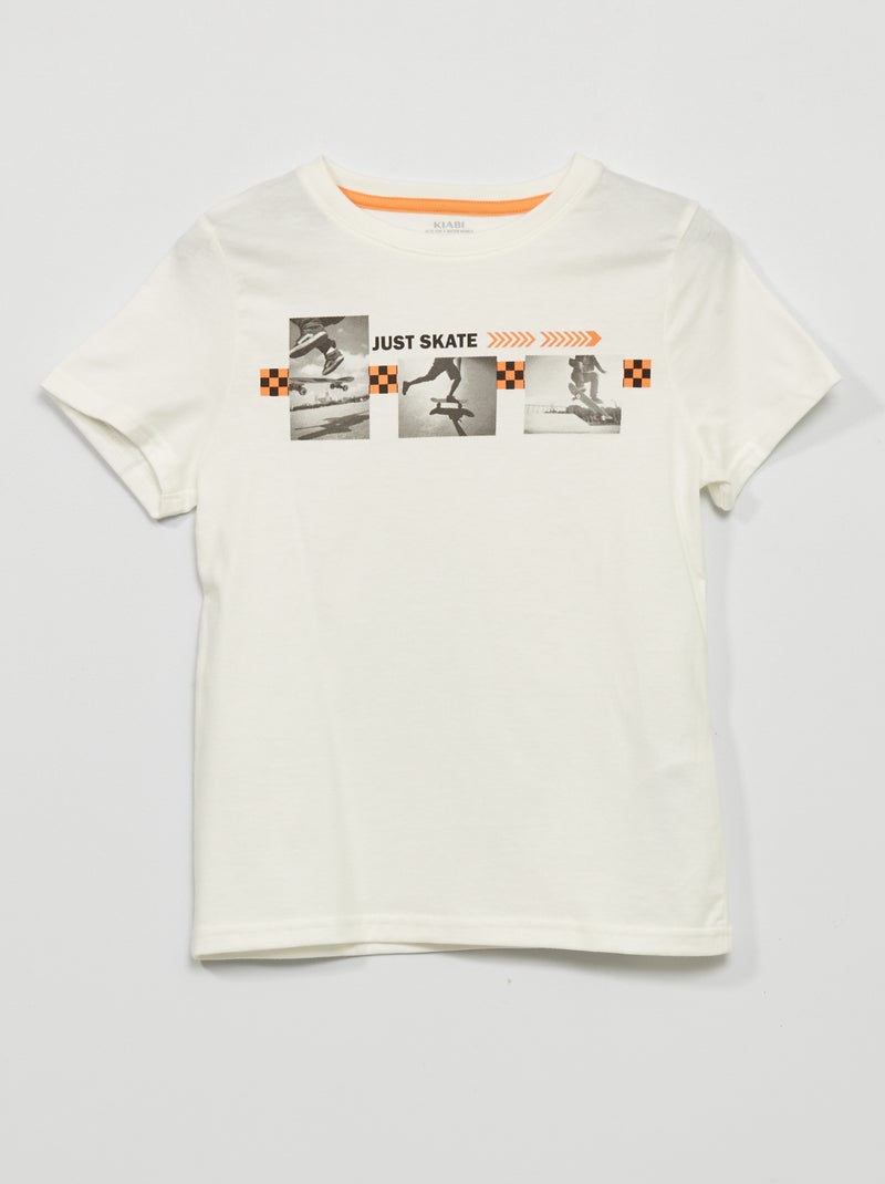 T-shirt em jersey de manga curta BEGE - Kiabi
