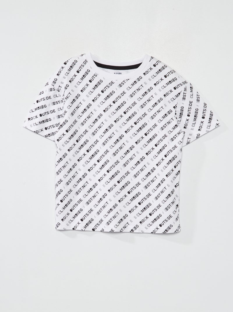 T-shirt em jersey de manga curta BRANCO - Kiabi