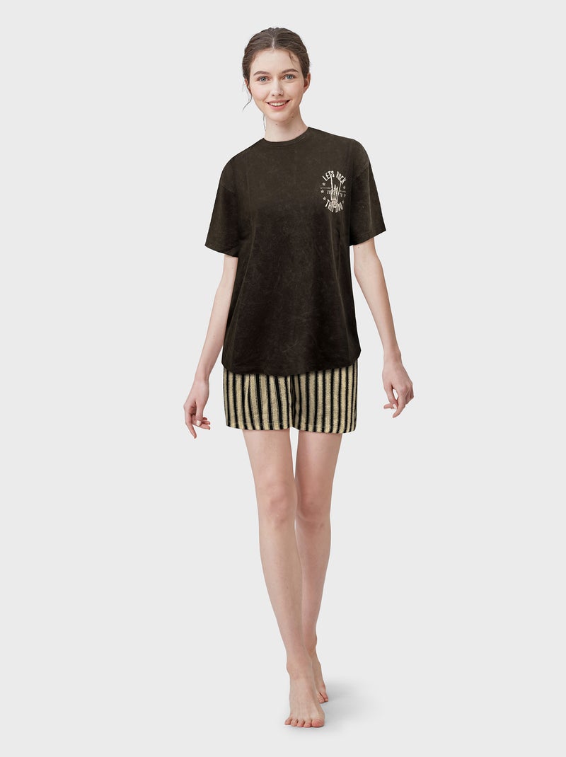T-shirt em jersey de manga curta CINZA - Kiabi