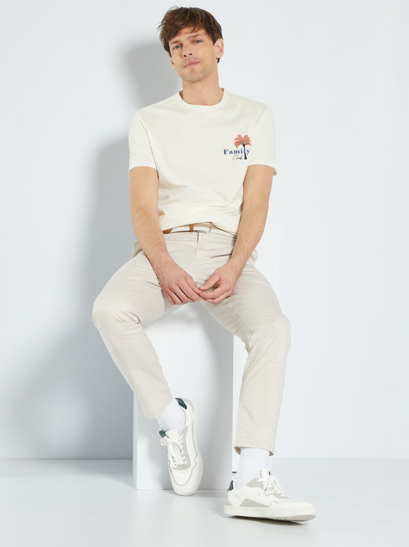 T-shirt em jersey 'Dia do Pai' BRANCO - Kiabi