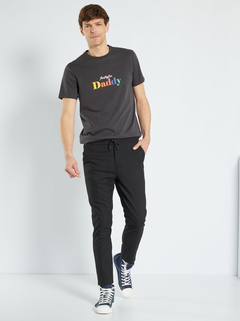 T-shirt em jersey 'Dia do Pai' CINZA - Kiabi