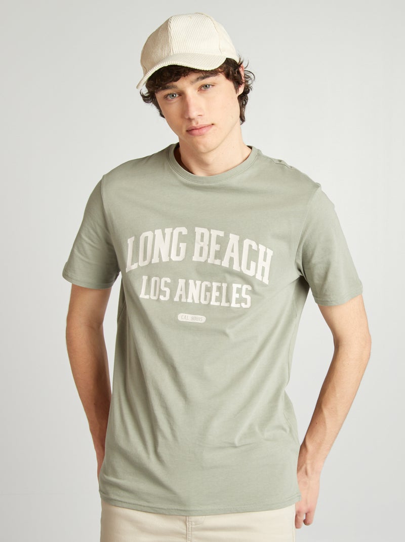 T-shirt em jersey estampada VERDE - Kiabi