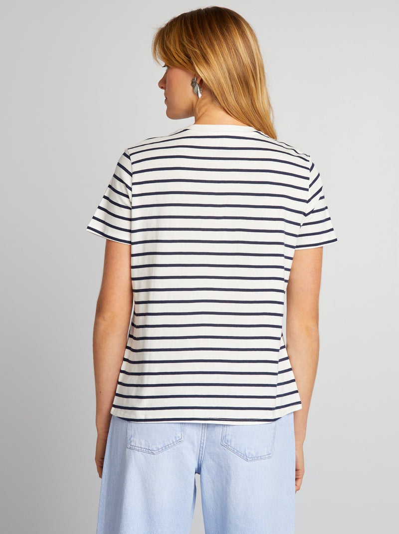 T-shirt em jersey estampado BRANCO - Kiabi