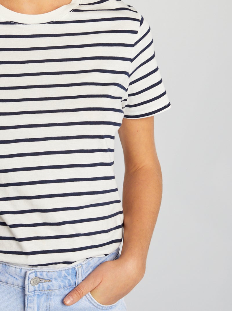 T-shirt em jersey estampado BRANCO - Kiabi