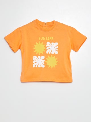 T-shirt em jersey estampado de manga curta
