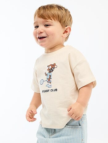 T-shirt em jersey estampado de mangas curtas