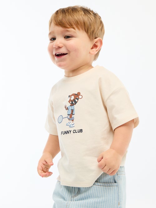 T-shirt em jersey estampado de mangas curtas - Kiabi