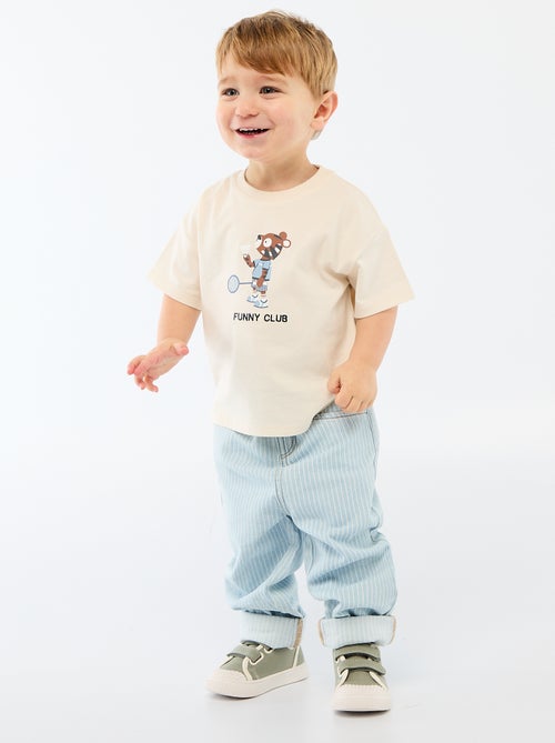 T-shirt em jersey estampado de mangas curtas - Kiabi