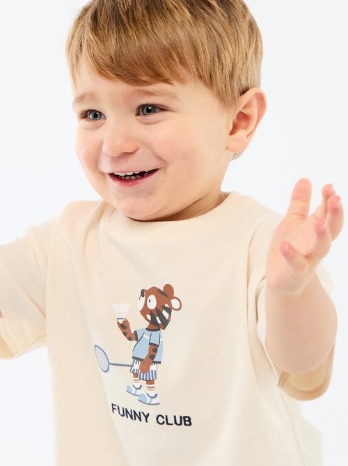 T-shirt em jersey estampado de mangas curtas - Kiabi