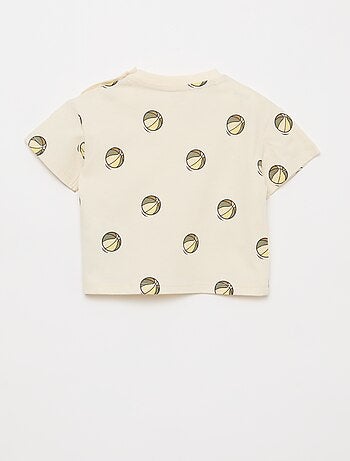 T-shirt em jersey estampado de mangas curtas